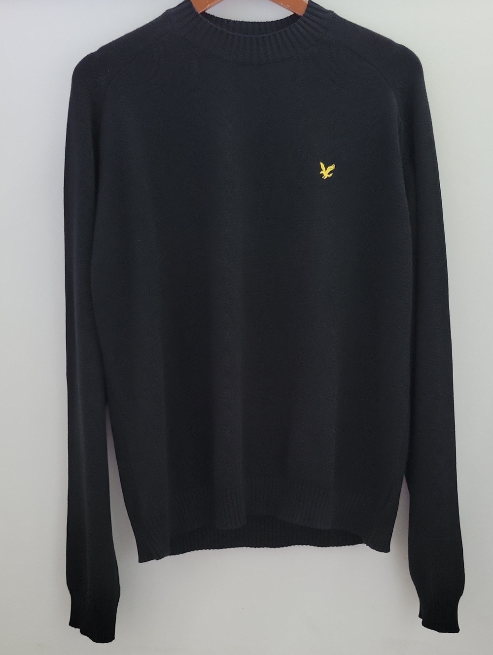 Lyle & Scott Scotland Combed Cotton Black Sweater Size Large